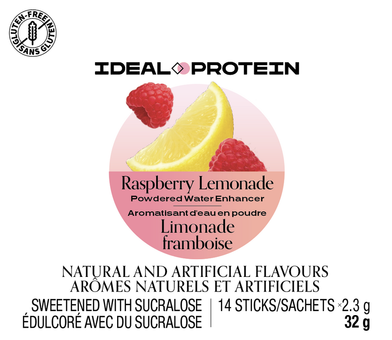 Limonade framboise aromatisant d'eau en poudre 14 sachets